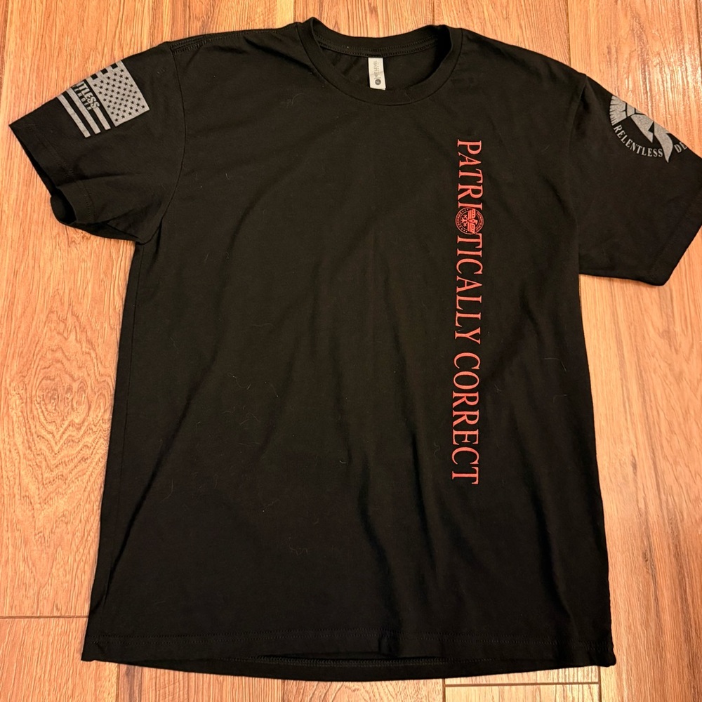 Next Level Apparel Black and Red Graphic Tee